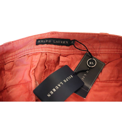 Ralph Lauren Blue Label Distressed Red Cotton Chino Shorts Size 4, NWT