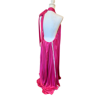 Ieena For Mac Duggal Pink Halter-Neck Pleated Gown Size 8 NWT