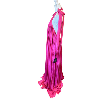 Ieena For Mac Duggal Pink Halter-Neck Pleated Gown Size 8 NWT