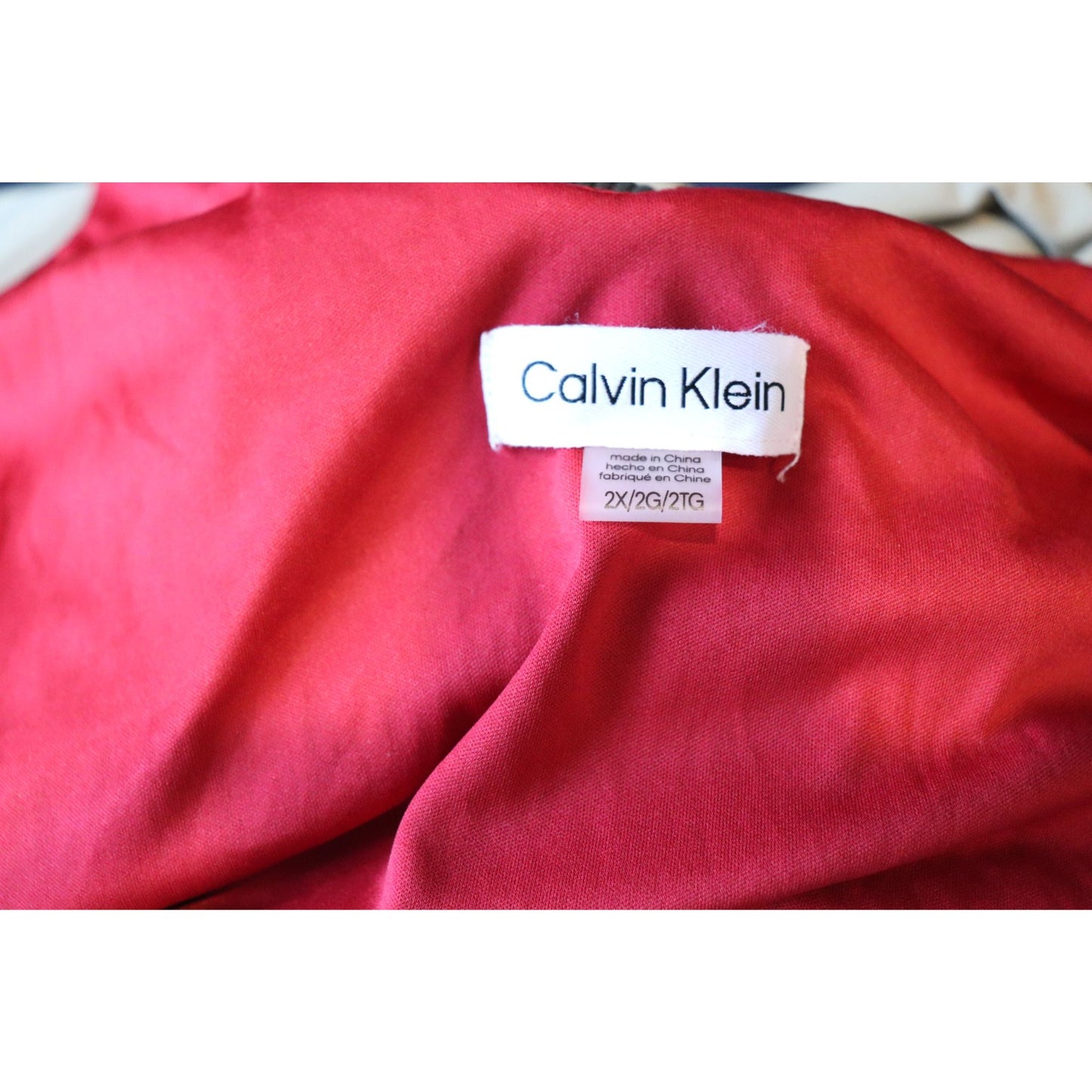 Calvin Klein Red Sequined Sleeveless Camisole Top, Size 2X