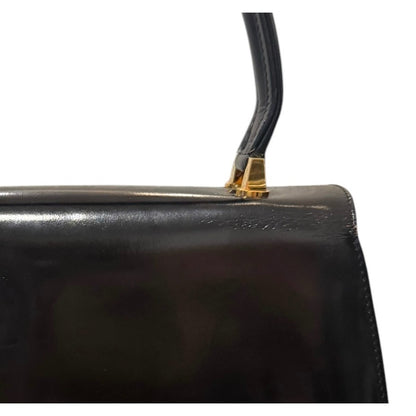 Gucci Black Patent Leather Top Handle Bag RARE VINTAGE