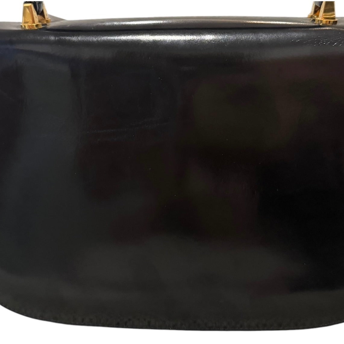 Gucci Black Patent Leather Top Handle Bag RARE VINTAGE