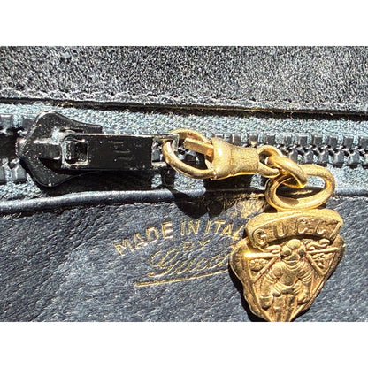 Gucci Black Patent Leather Top Handle Bag RARE VINTAGE