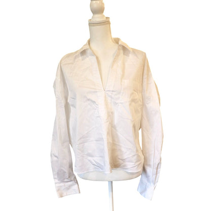 Veronica Beard Khai High-Low Cotton Blend Popover Shirt, Size 16 NWT
