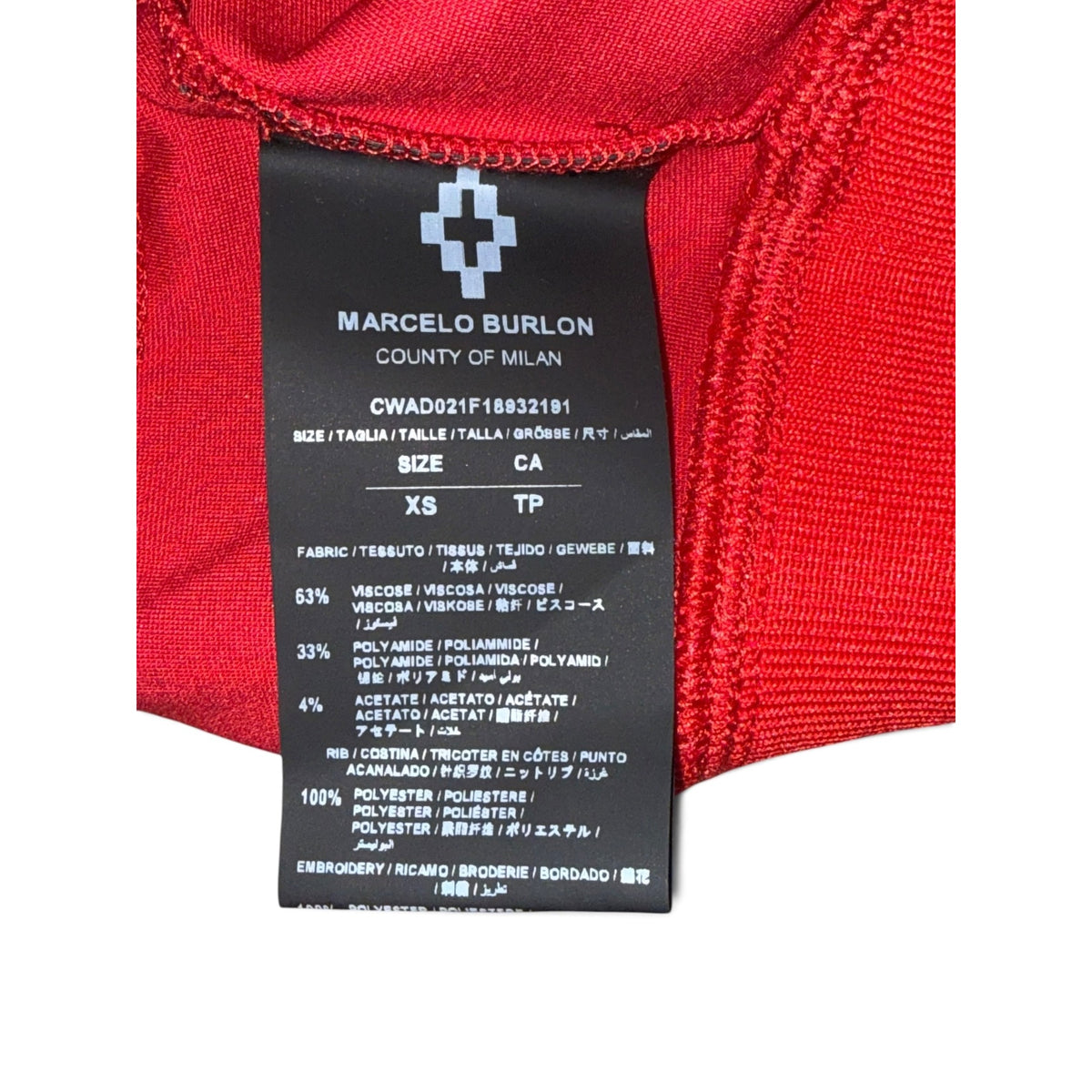Marcelo Burlon X NBA Red Racerback Crop Top XS With Tags
