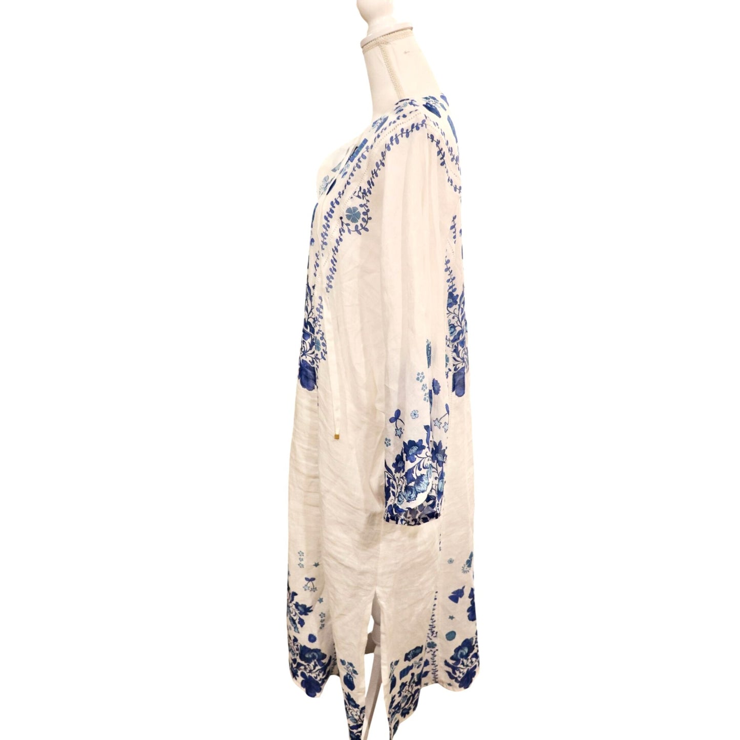 Johnny Was Jade Collection Biannca Linen Kaftan, Medium