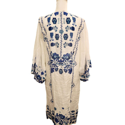 Johnny Was Jade Collection Biannca Linen Kaftan, Medium