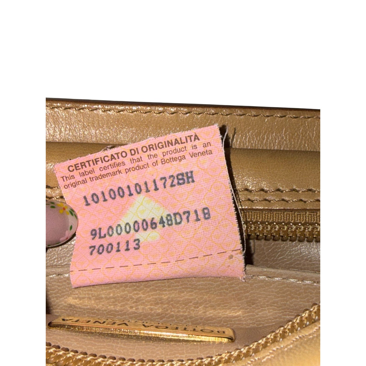 Bottega Veneta Woven Leather Tan Long Shoulder Bag Made In Italy