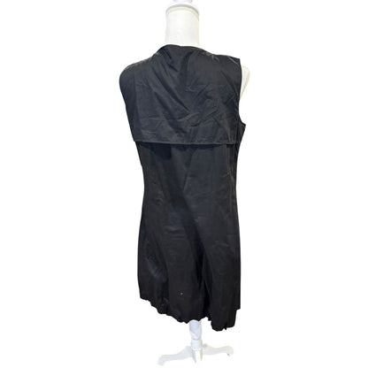 Escada Sport Black Sleeveless Dress With Embroidered Flowers, Size 40 NWT