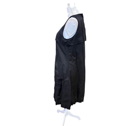 Escada Sport Black Sleeveless Dress With Embroidered Flowers, Size 40 NWT
