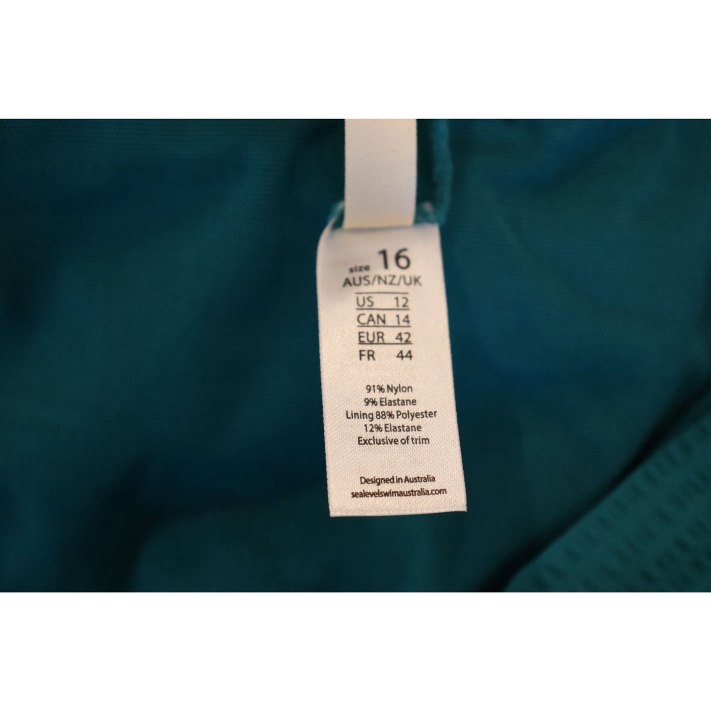 Sea Level Swim High-Waist Textured Blue Bikini Bottoms, Size 16 NWT