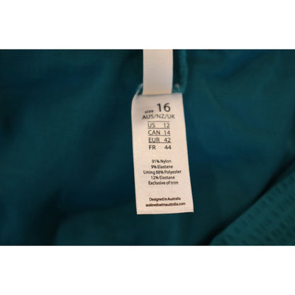 Sea Level Swim High-Waist Textured Blue Bikini Bottoms, Size 16 NWT
