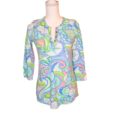 Lilly Pulitzer Sarasota Tunic Top 3/4 Sleeve Small