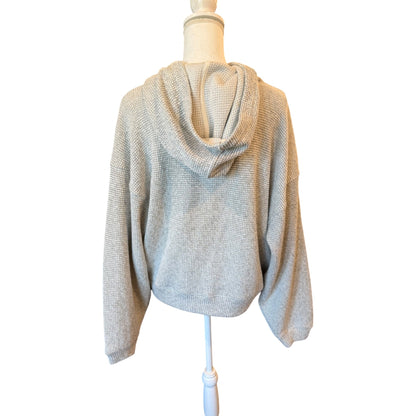Anine Bing Alec Hoodie Framed Monogram Ivory & Black, Small NWT Oversized