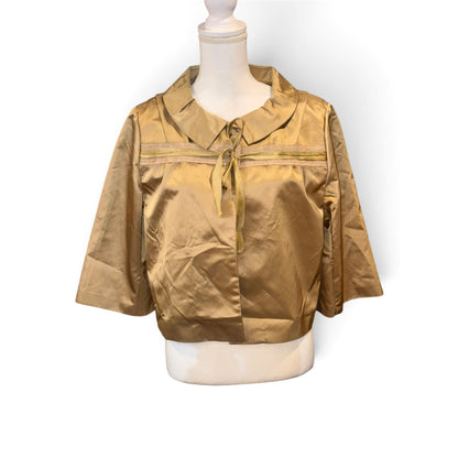 Dorothee Schumacher Vintage Gold Satin Cropped Jacket