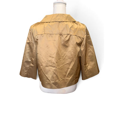 Dorothee Schumacher Vintage Gold Satin Cropped Jacket