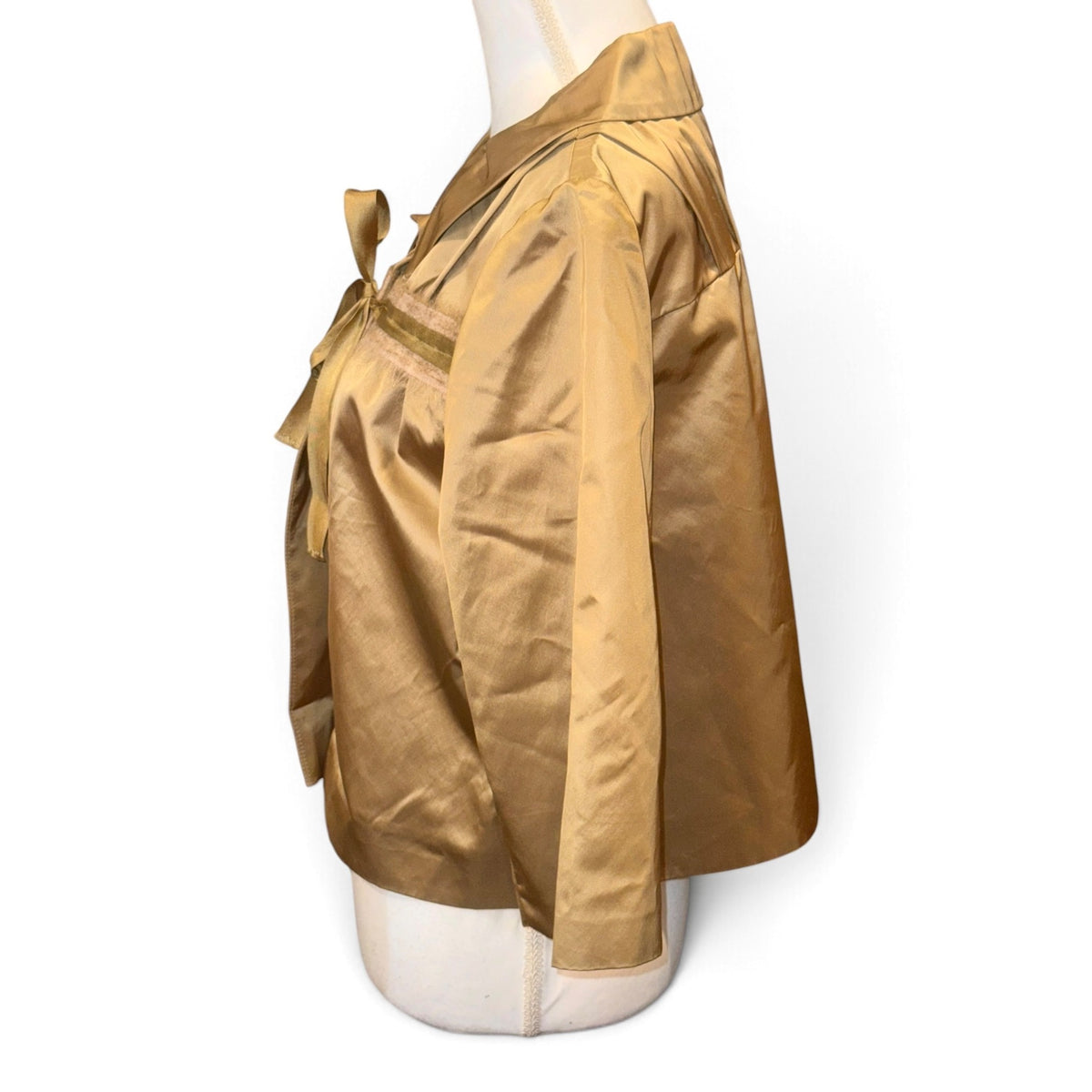 Dorothee Schumacher Vintage Gold Satin Cropped Jacket