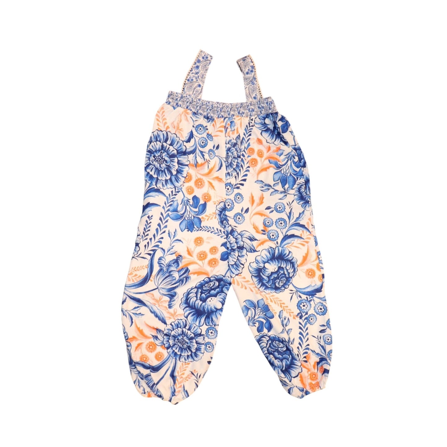 Agua Bendita Abel Azure Girls Floral Jumpsuit, Size 4T NWT