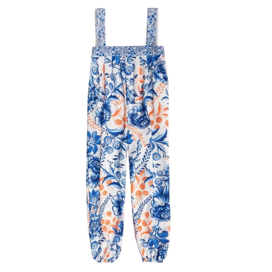 Agua Bendita Abel Azure Girls Floral Jumpsuit, Size 4T NWT