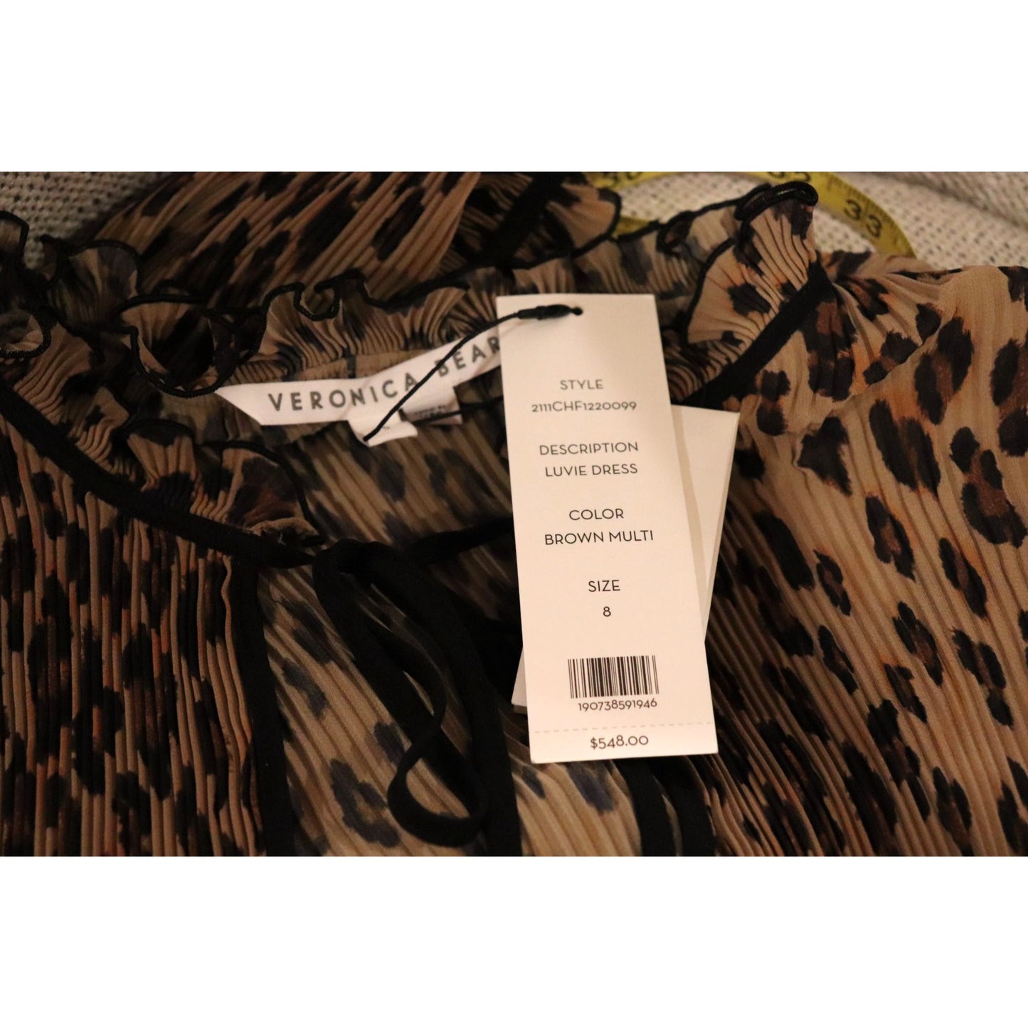 Veronica Beard Luvie Leopard Dress, Size 8 NWT