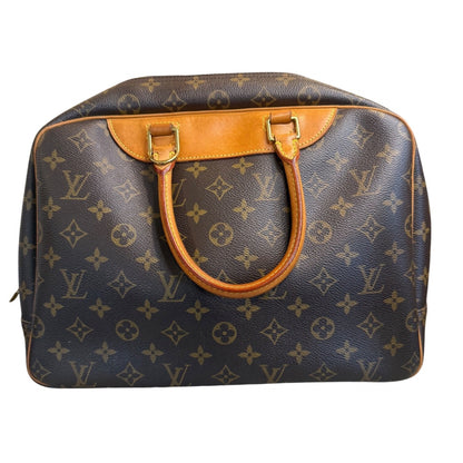 Louis Vuitton Monogram Canvas Deauville Handbag With Leather Trim & Double Handles