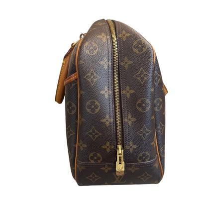 Louis Vuitton Monogram Canvas Deauville Handbag With Leather Trim & Double Handles