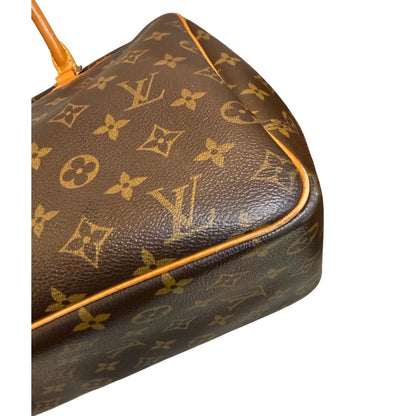 Louis Vuitton Monogram Canvas Deauville Handbag With Leather Trim & Double Handles
