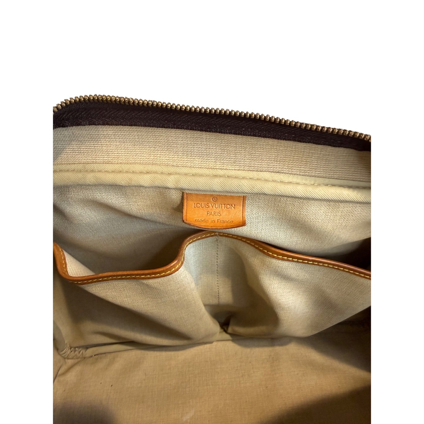 Louis Vuitton Monogram Canvas Deauville Handbag With Leather Trim & Double Handles