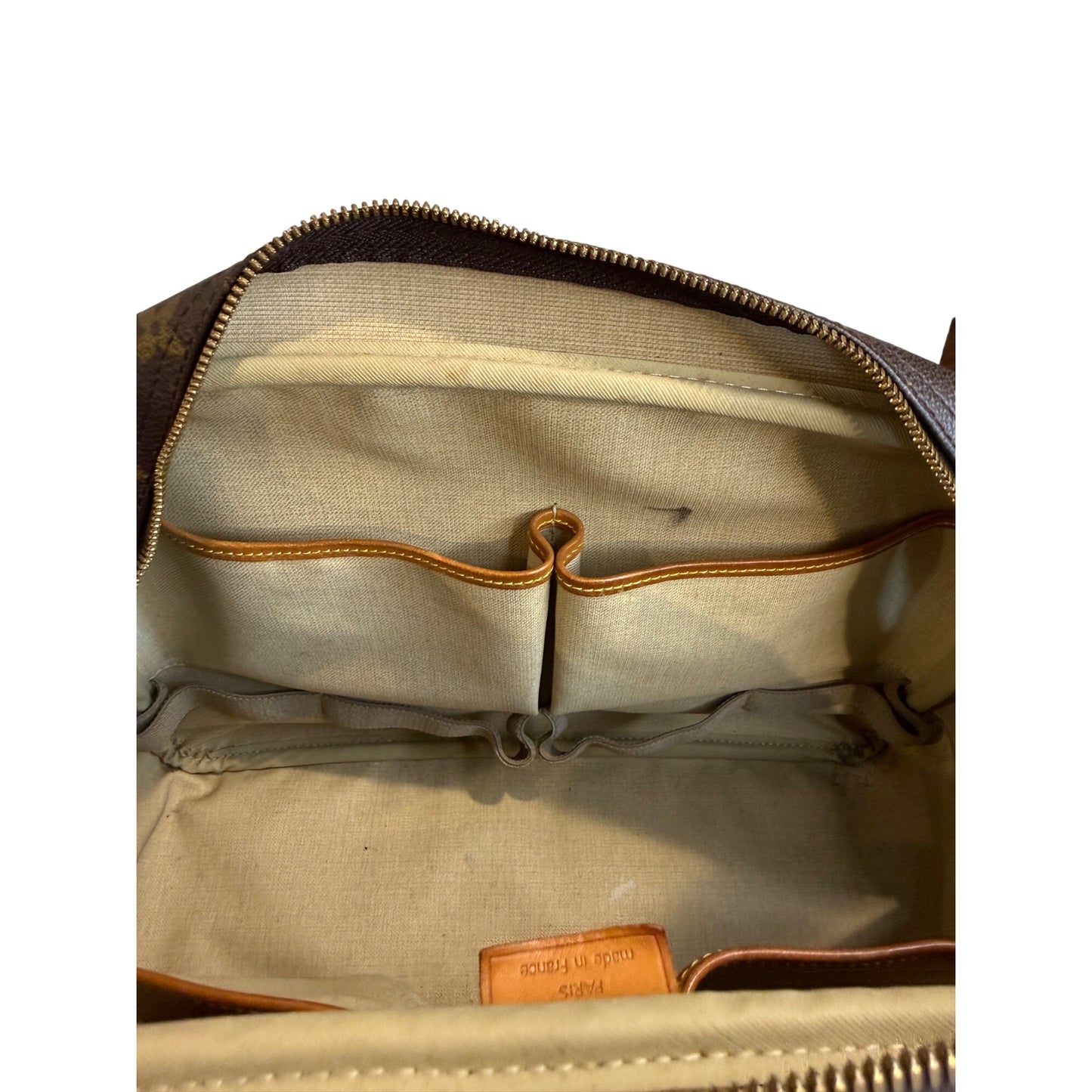 Louis Vuitton Monogram Canvas Deauville Handbag With Leather Trim & Double Handles