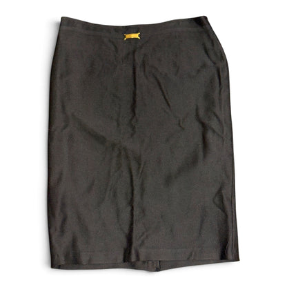 St. John Caviar Black Herringbone Pencil Skirt Size 12