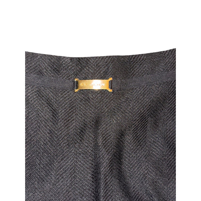 St. John Caviar Black Herringbone Pencil Skirt Size 12