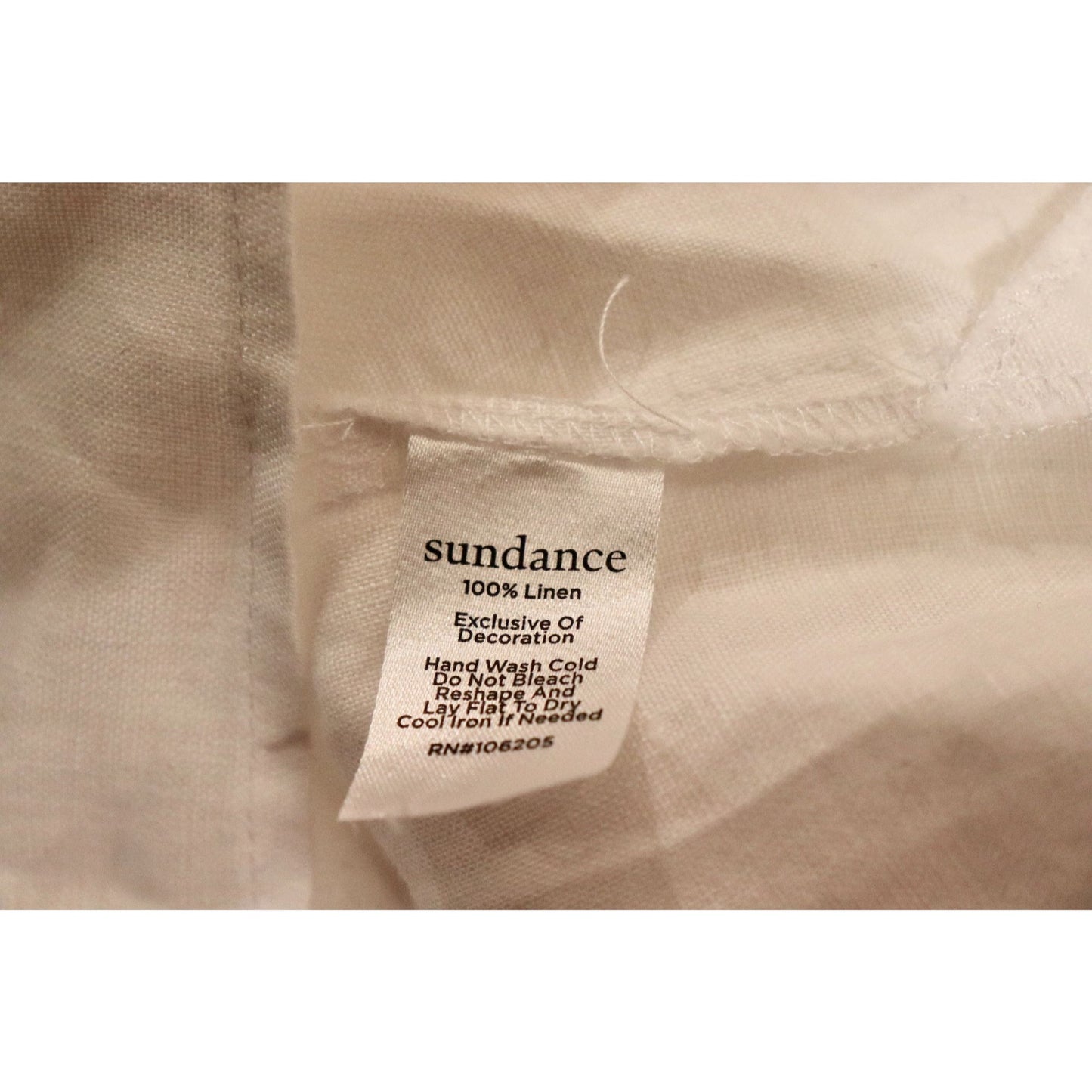 Sundance White 100% Linen Short Sleeve Blouse With Pockets, M