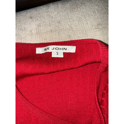 St. John Womens Red Knit Short Sleeve Top Size S