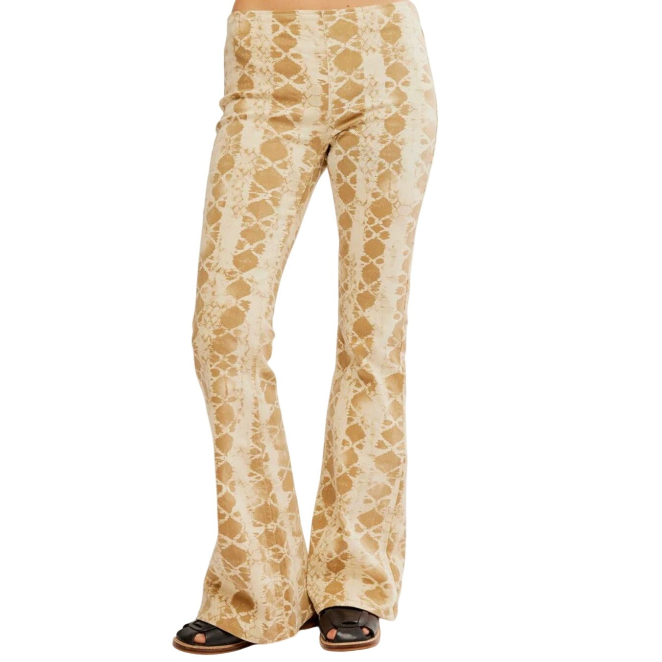 Free People Penny Pull-On printed flare jeans, Size 25 NWT