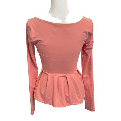 Susana Monaco Coral Long Sleeve Peplum Top Small NWT