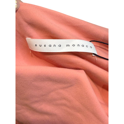 Susana Monaco Coral Long Sleeve Peplum Top Small NWT