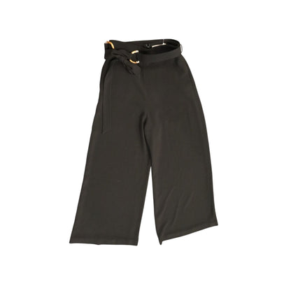 Zimmermann Black Wide-Leg Pants With Bamboo Belt, Size 1