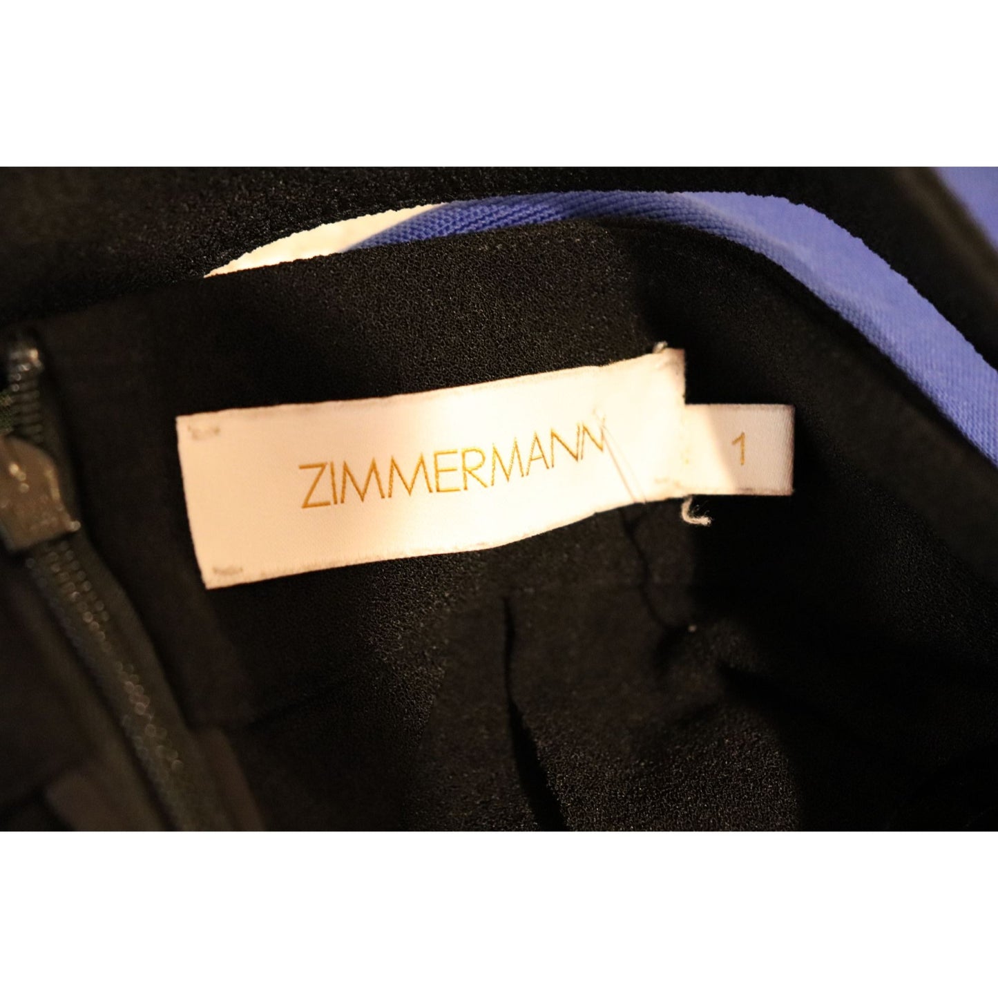 Zimmermann Black Wide-Leg Pants With Bamboo Belt, Size 1