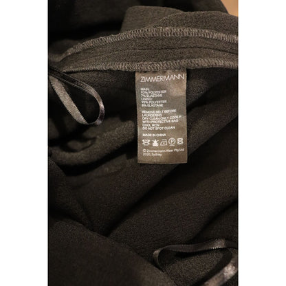 Zimmermann Black Wide-Leg Pants With Bamboo Belt, Size 1