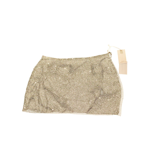 Good American Silver Rhinestone Chainmail Mesh Mini Skirt OSNWT