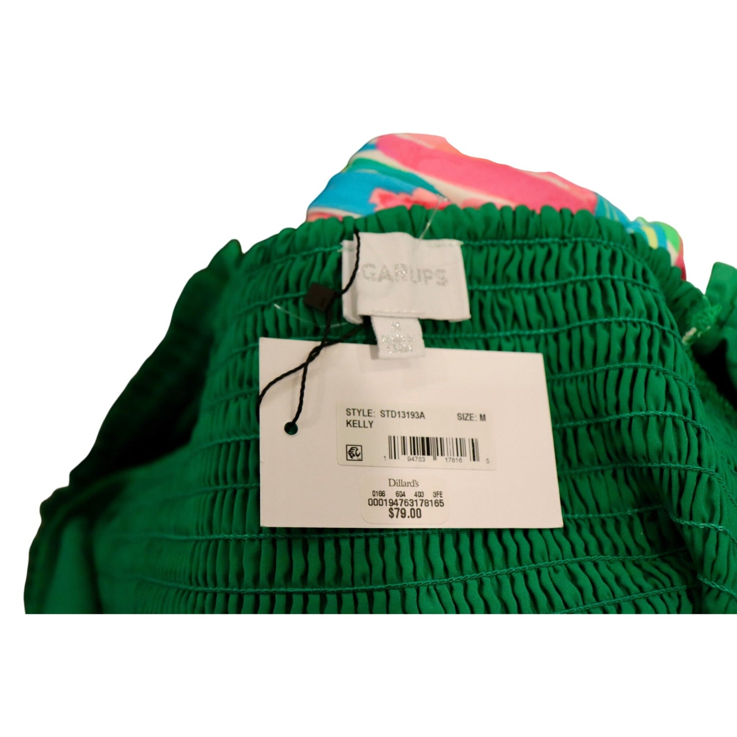 Sugarlips Green Puff Sleeve Mini Dress With Tie Back, Medium NWT