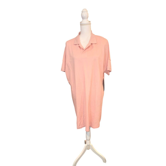 Tuckernuck Womens Light Pink Polo Shirt Large Cotton Blend