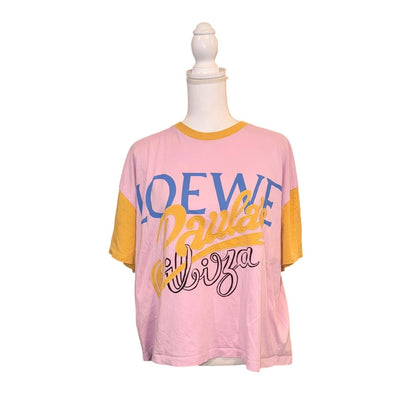 Loewe Paulas Ibiza Pink & Yellow Graphic T-Shirt Size S OVERSIZED