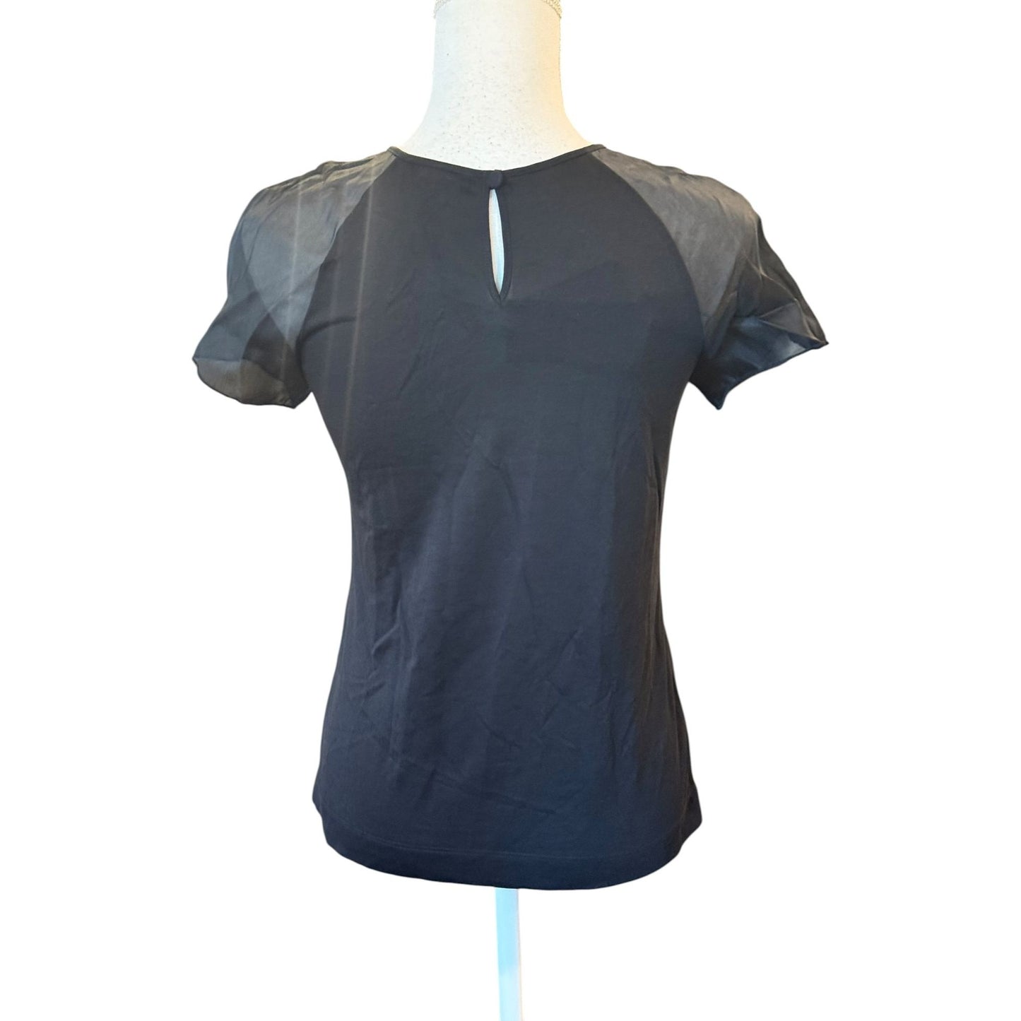 Emporio Armani Black "Upper Chic" Short-Sleeve Top Size 40 EU NWT