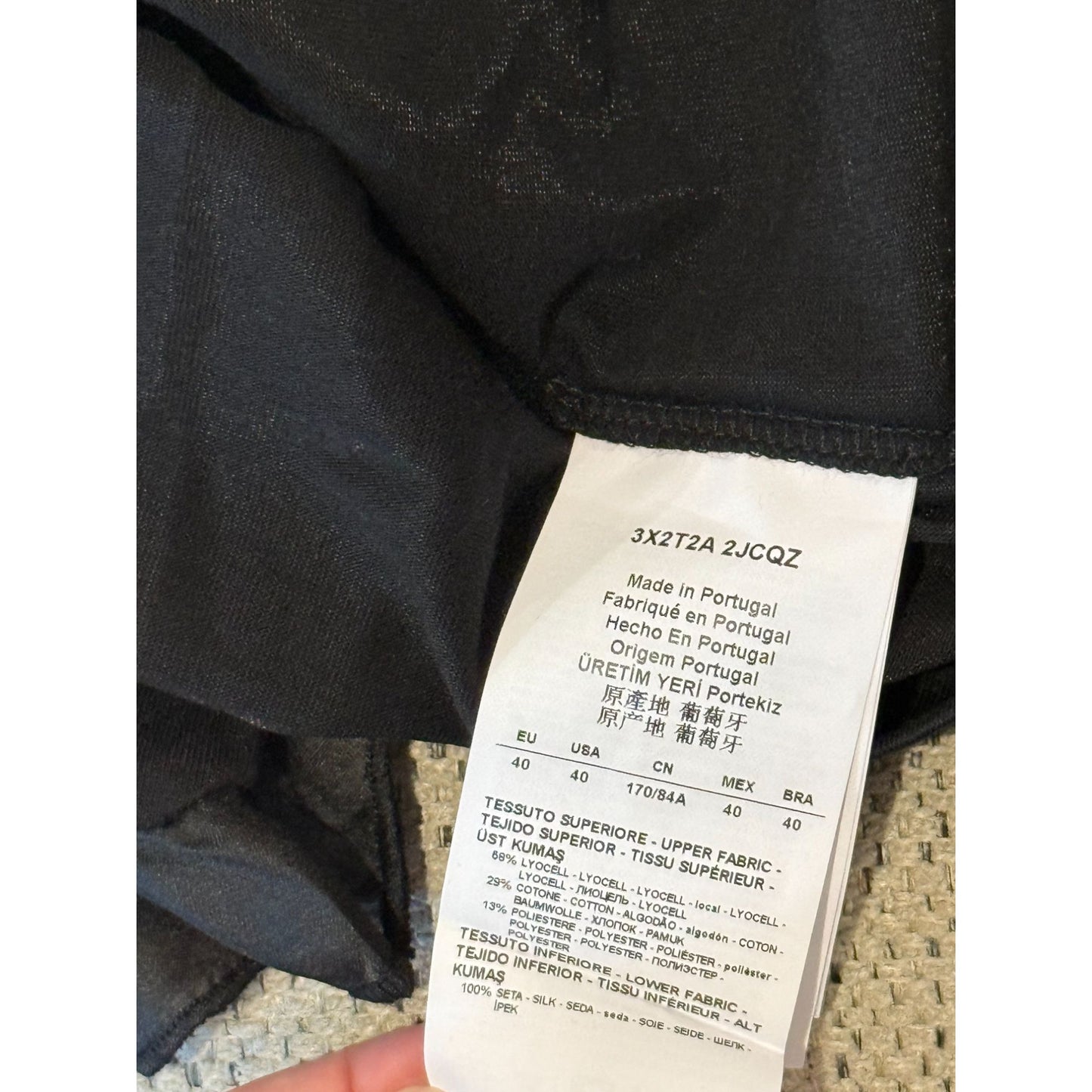 Emporio Armani Black "Upper Chic" Short-Sleeve Top Size 40 EU NWT