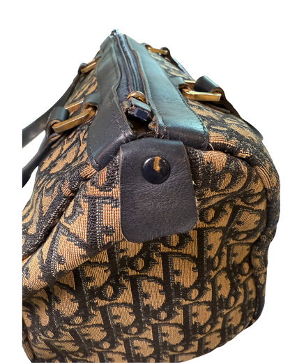 Vintage Christian Dior Oblique Boston Bag, 1970s