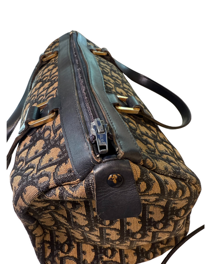 Vintage Christian Dior Oblique Boston Bag, 1970s