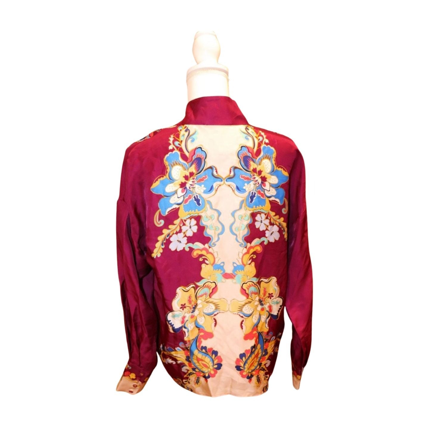 Johnny Was Jornada Bow Floral Print Blouse, Small NWT