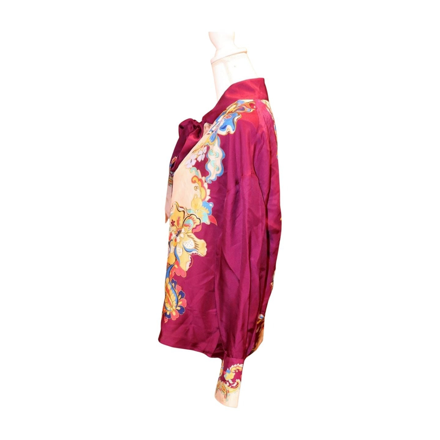 Johnny Was Jornada Bow Floral Print Blouse, Small NWT
