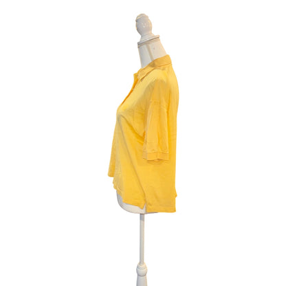 Loewe Yellow Polo Shirt Womens Short Sleeve, Medium